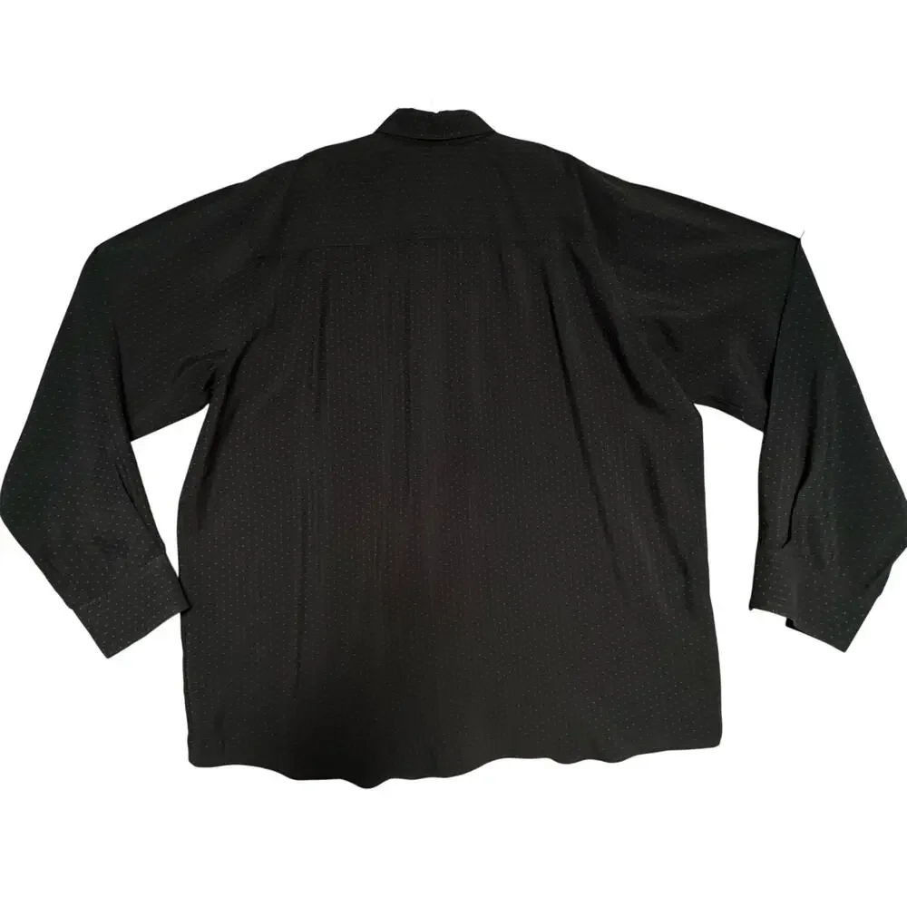 Pronto Uomo Career Button Down Modal Blend Shirt Men 2XLT Black with Gold Specks - Picture 4 of 6